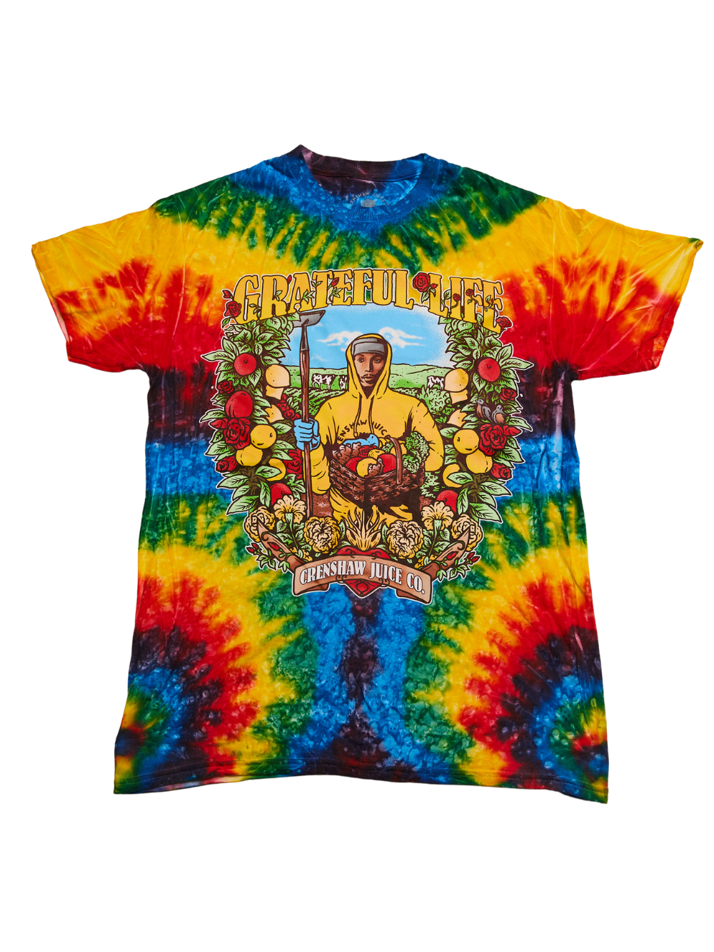 Grateful Life Rainbow Tie-Dye Tee